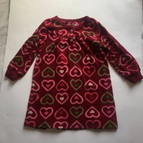 Joe Fresh Nightgown Sleepwear Toddler Size 2 Red Heart Valentine Christmas - Picture 1 of 8